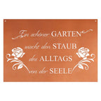 Edelrost Schild Gedichttafel - Alltags-Spruch - Gartendeko Spruchschild Rost Deko