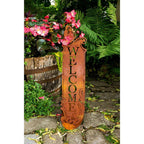 Gartenschild - Welcome - im Edelrostdesign Türdekoration Gartendeko Wanddeko