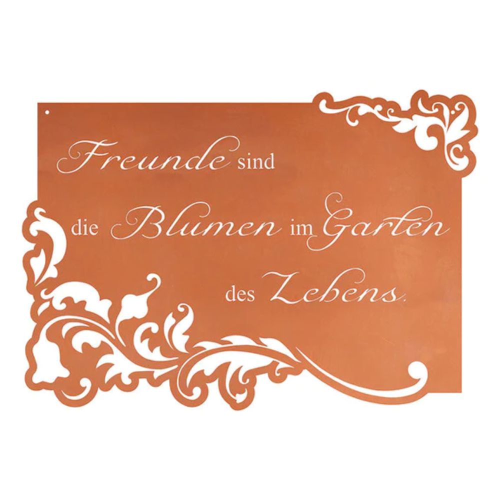 Edelrost Schild Gedichttafel - Freunde - Gartendeko Spruchschild Rost Deko Wohndeko