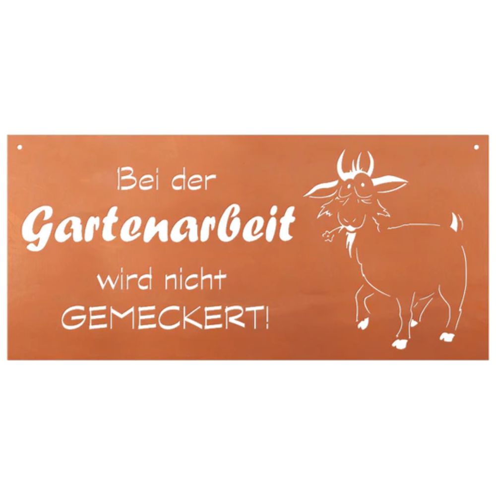 Edelrost Schild Gedichttafel - Gartenarbeit - Gartendeko Spruchschild Rost Deko