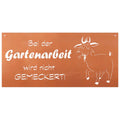 Edelrost Schild Gedichttafel - Gartenarbeit - Gartendeko Spruchschild Rost Deko