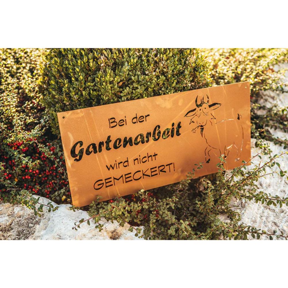 Edelrost Schild Gedichttafel - Gartenarbeit - Gartendeko Spruchschild Rost Deko