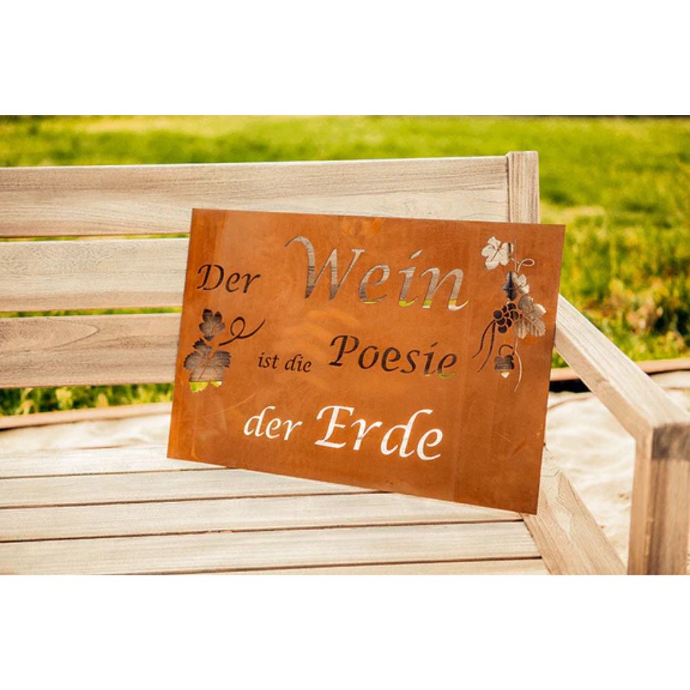 Edelrost Schild Gedichttafel - Poesie - Gartendeko Spruchschild Rost Deko