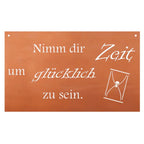 Edelrost Schild Gedichttafel - Zeit - Gartendeko Spruchschild Rost Deko