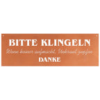Edelrost Schild Gedichttafel - Bitte klingeln - Spruchschild Rost Deko Gartendeko