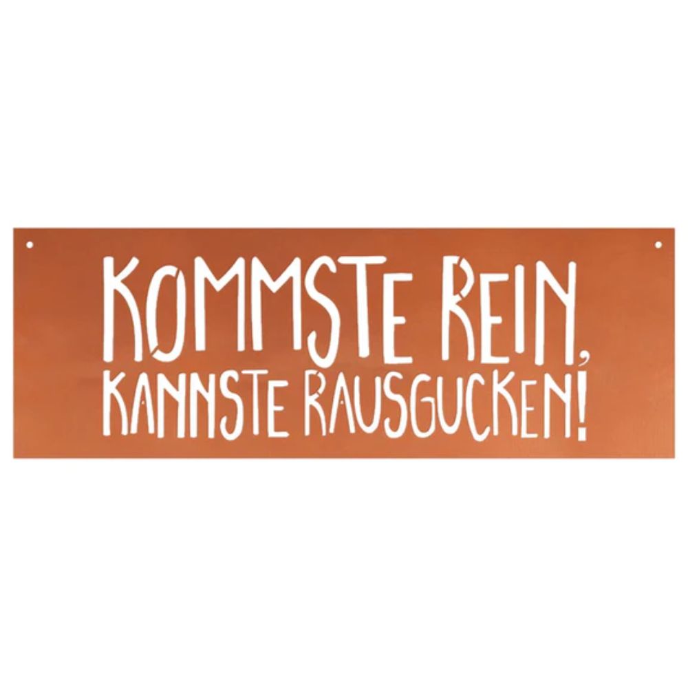 Edelrost Schild Gedichttafel - Kommste rein - Gartendeko Spruchschild Rost Deko