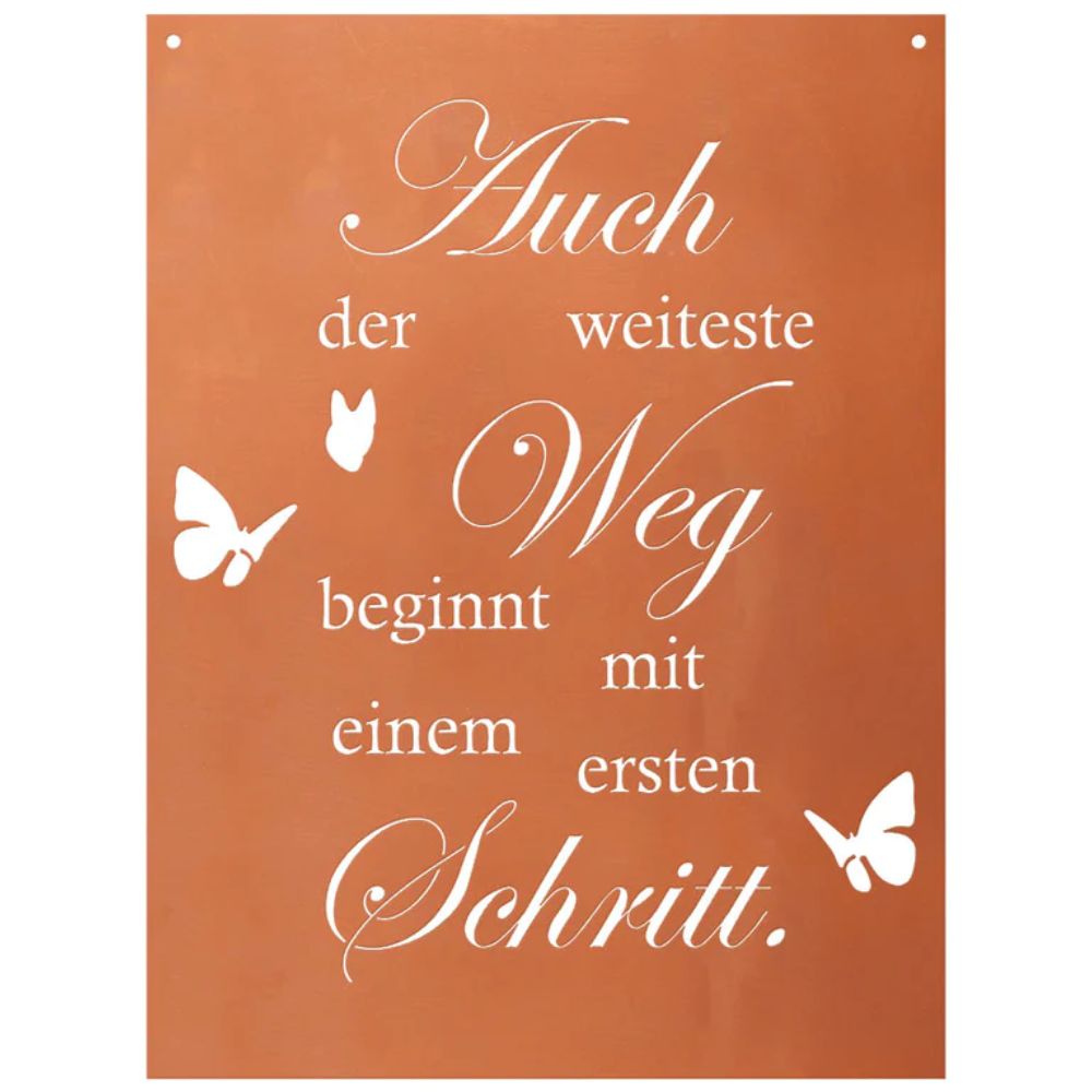 Edelrost Schild Gedichttafel - Weg - Spruchschild Rost Deko Spruchtafel Garten