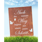 Edelrost Schild Gedichttafel - Weg - Spruchschild Rost Deko Spruchtafel Garten