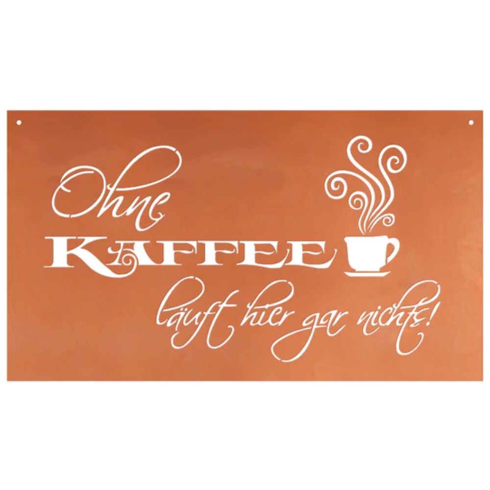 Edelrost Schild Gedichttafel - Kaffee - Spruchschild Rost Deko Kaffeeliebhaber