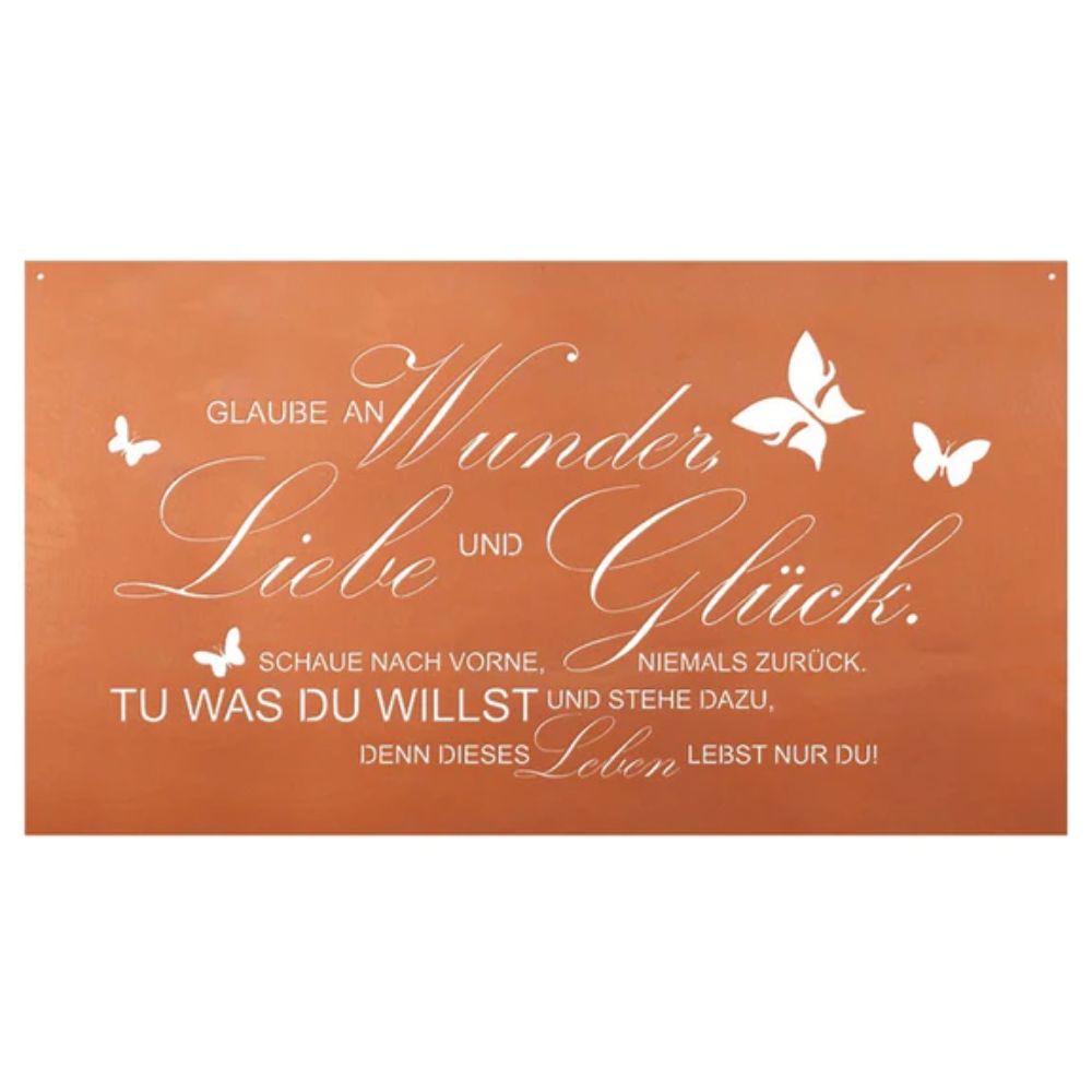 Edelrost Schild Gedichttafel - Wunder - Spruchschild Rost Deko Spruchtafel Garten