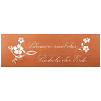 Edelrostschild Gedichttafel - Blume - Spruchschild Deko Rost Spruchtafel Geschenk