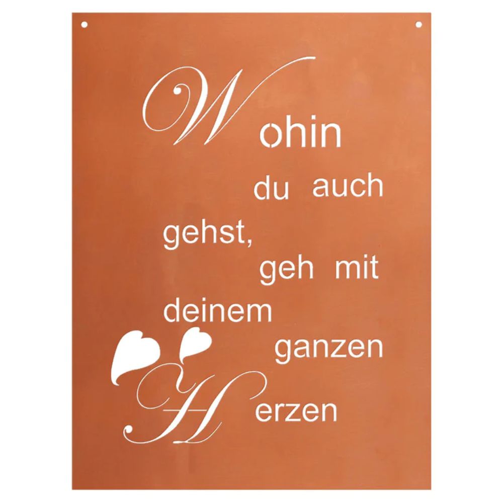Edelrost Schild Gedichttafel - Herz - Spruchschild Rost Deko Geschenkidee