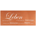 Edelrost Schild Gedichttafel - Leben - Spruchschild Deko Rost Geschenkidee