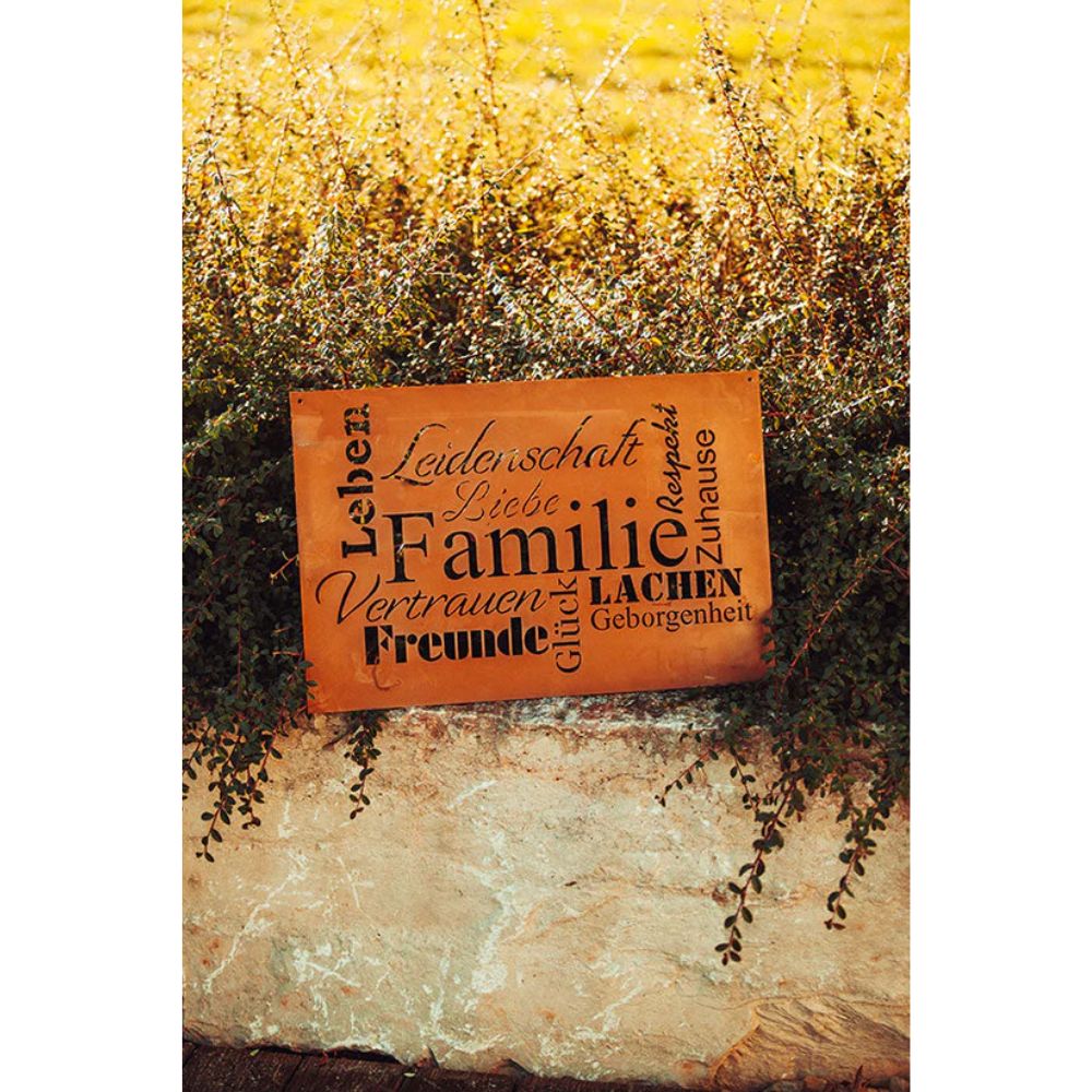 Edelrost Schild Gedichttafel - Leidenschaft - Gartendeko Spruchschild Rost Deko