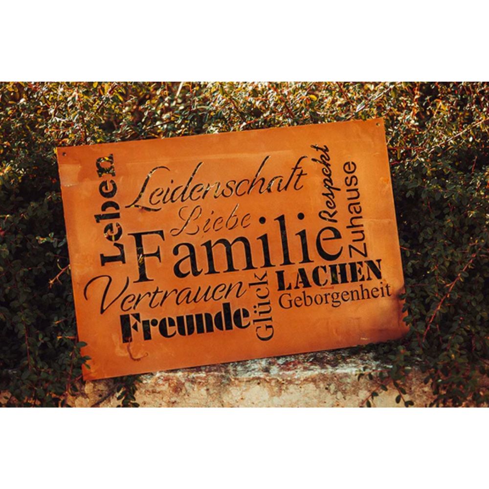 Edelrost Schild Gedichttafel - Leidenschaft - Gartendeko Spruchschild Rost Deko