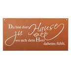 Edelrost Schild Gedichttafel - Heimat - Spruchschild Rost Deko Geschenkidee