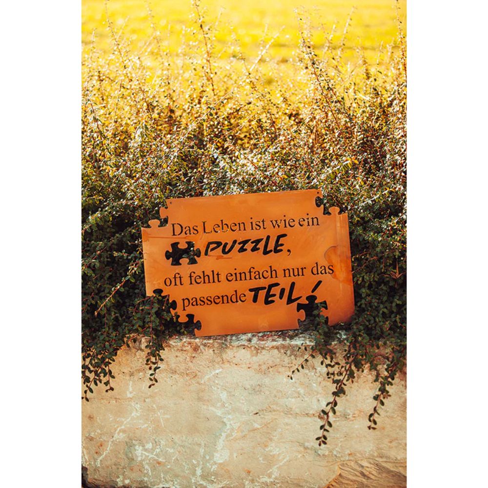 Edelrost Schild Gedichttafel - Puzzle - Gartendeko Spruchschild Rost Deko Wohndeko