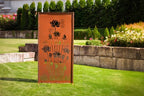 Sichtschutzwand - Blütenwand - Trennwand Windschutz Paravent Edelrost Gardendeko
