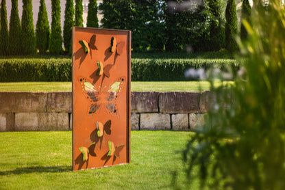 Sichtschutzwand Edelrost - Schmetterlinge Trennwand Schmetterlingsgarten