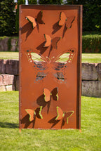 Sichtschutzwand Edelrost - Schmetterlinge Trennwand Schmetterlingsgarten