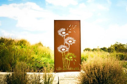 Sichtschutzwand Windhauch Blumenmotiv Trennwand Windschutzwand Edelrost