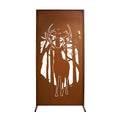 Sichtschutzwand Edelrost - Wald & Hirsch Motiv - Paravent Trennwand Windschutzwand