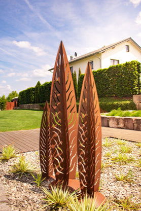 Skulptur Weidenblatt Edelrost