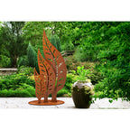 Skulptur Blätter im Wind Set Metall Gartendeko Edelrost Patina