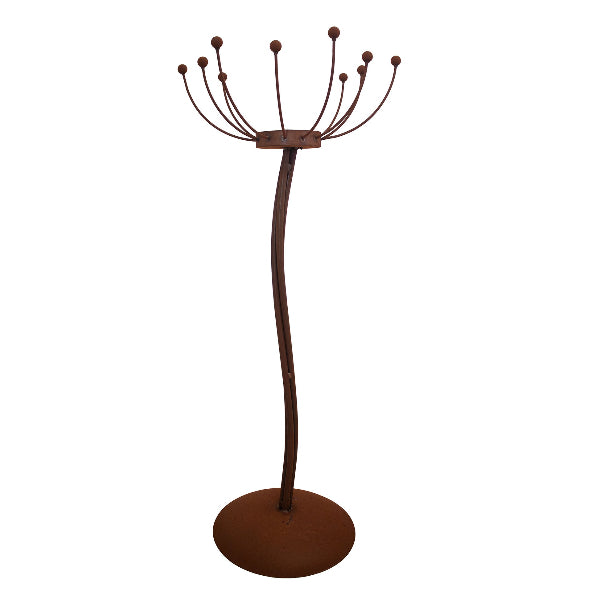 Ständer Sommernachtstraum mit Glaskugel Edelrost Deko Garten Metallblume Rost