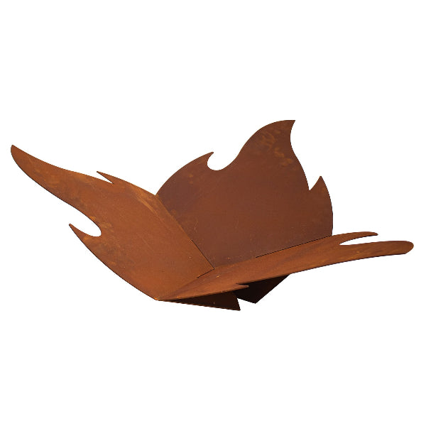 Steckfeuerschale Edelrost Platzsparende Feuerstelle 3-teilig Flammendesign