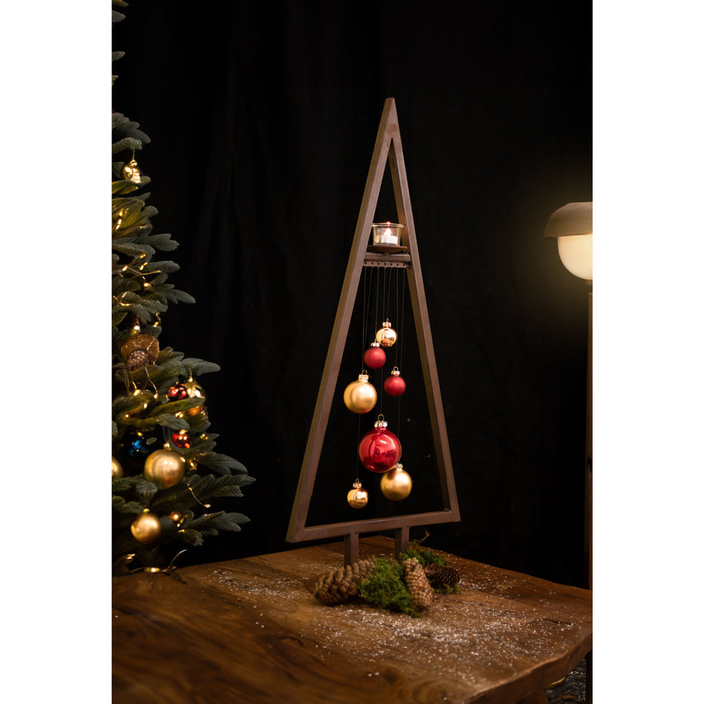 Tannenbaum Metall "Tanne - Weihnachtsbaum" Winterliche Deko mit Teelichthalter
