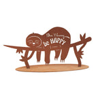 Tierfigur Metall  - Faultier Happy - Rostige und witzige Gartendeko Tierfreund