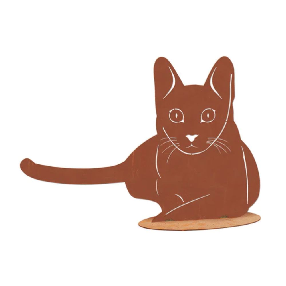 Tierfigur Metall - Katze Elegant 2 - Katzenfigur Edelrost Rost Deko Katzenfreund