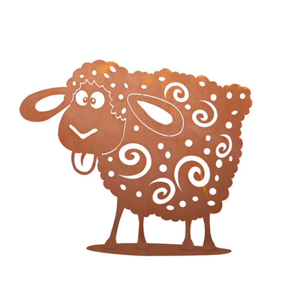 Tierfigur Metall - Crazy Schaf - Edelrost Schaffigur Witzige Geschenkidee Rost