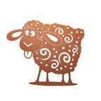 Tierfigur Metall - Crazy Schaf - Edelrost Schaffigur Witzige Geschenkidee Rost
