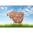 Tierfigur Metall - Crazy Schaf - Edelrost Schaffigur Witzige Geschenkidee Rost