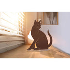 Katzenfigur aus Metall - Katze Lotte - Edelrost Tierfigur Deko Katzenliebhaber