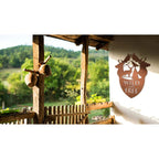 Wandbild - Wild & Free - im Edelrostdesign Wanddekoration mit Hirschen