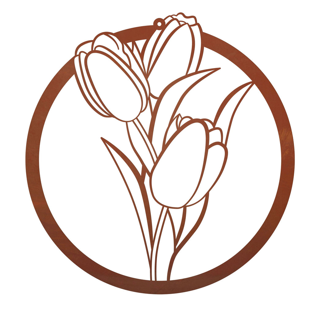 Wandbild - Tulpe - im Edelrostdesign Wanddekoration aus Edelrost