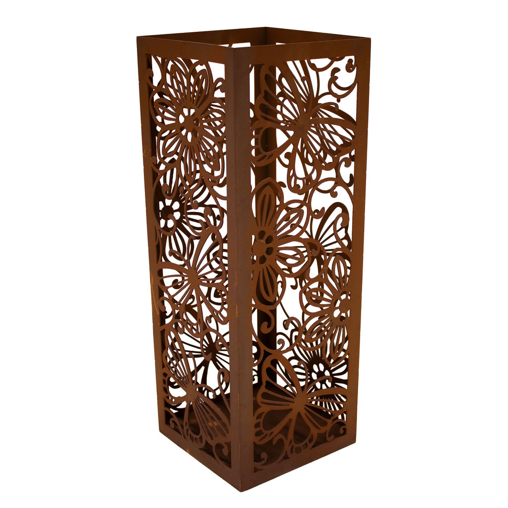 Windlicht - Schmetterlinge - Metall Edelrost in verschiedenen Größen, Gartendeko