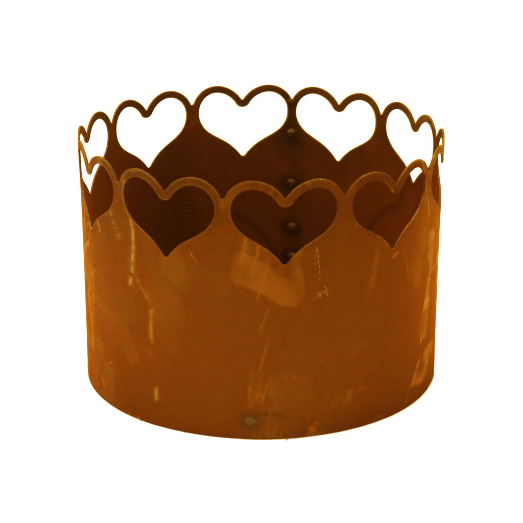 Windlicht Valentin - Metall Windlicht mit Herzen Edelrost Deko Outdoor