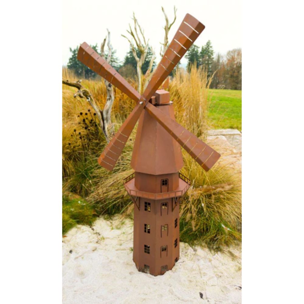 Windmühle XXL - Edelrost  Windmühle Rost Dekoration Gartenskulptur