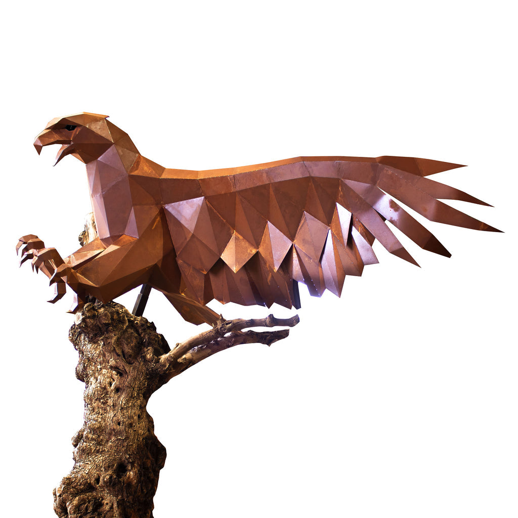 Adler König der Lüfte - Edelrost Metall 3D-Skulptur XXL Gartendekoration