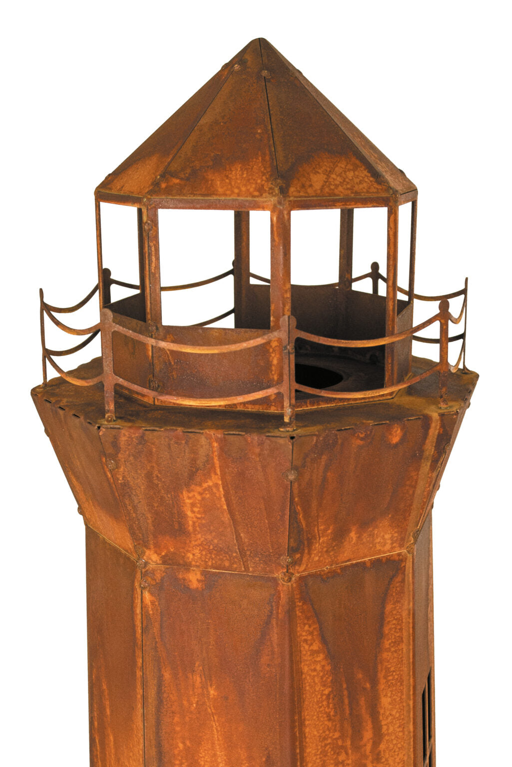 Garten Leuchtturm Metall Edelrost 130 cm – Maritime Deko für Außen & Innen