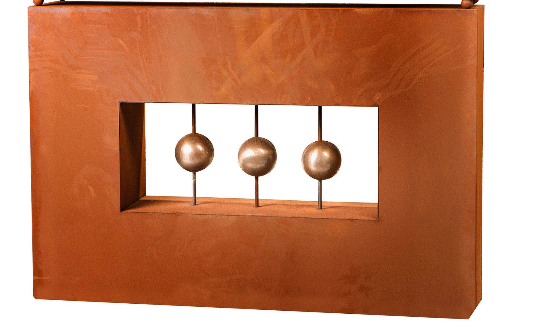 Rostdeko Ball Square - Horizontal aus Edelrost inkl. Edelstahlkugeln - Blumentrog