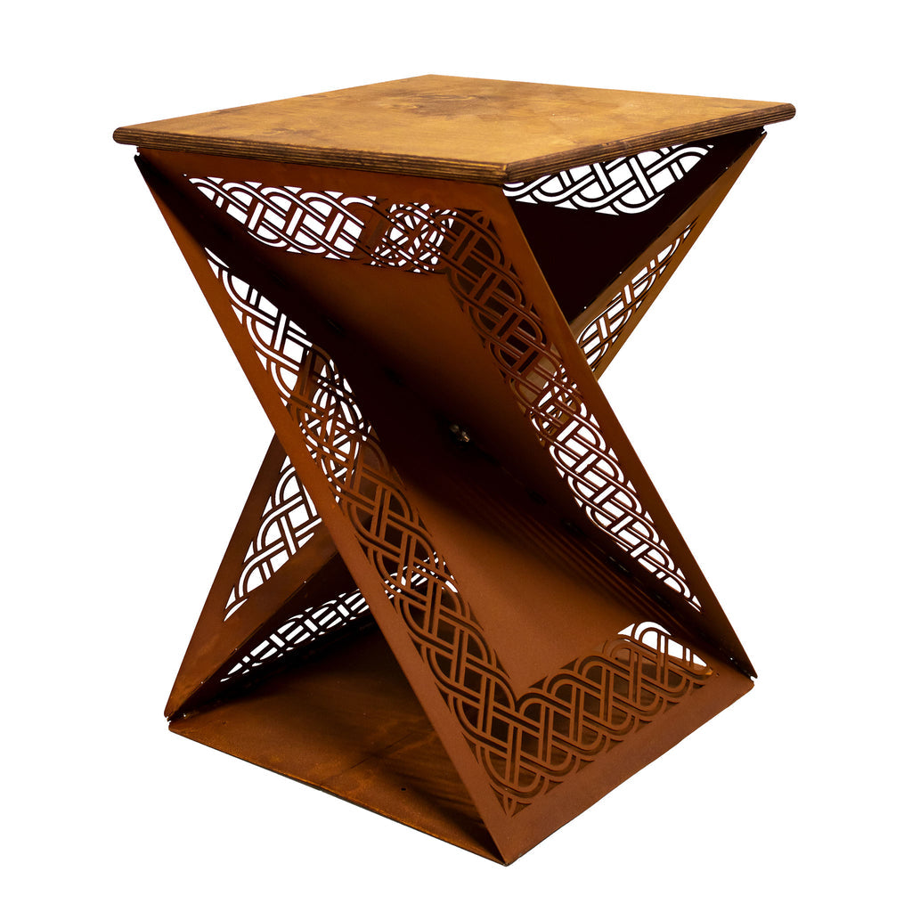 Moderner Beistelltisch in Edelrost, Pflanzenständer Side Table Rost-Patina