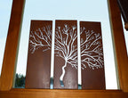 Bild-Triologie Baum - Edelrost Wandbild dreiteilig mit Baum Motiv Rost Deko