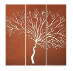 Bild-Triologie Baum - Edelrost Wandbild dreiteilig mit Baum Motiv Rost Deko