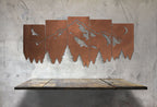 Wandbild - Berg- und Waldpanorama - im Edelrostdesign 5-teilig Wandbild-Set