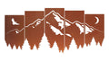 Wandbild - Berg- und Waldpanorama - im Edelrostdesign 5-teilig Wandbild-Set